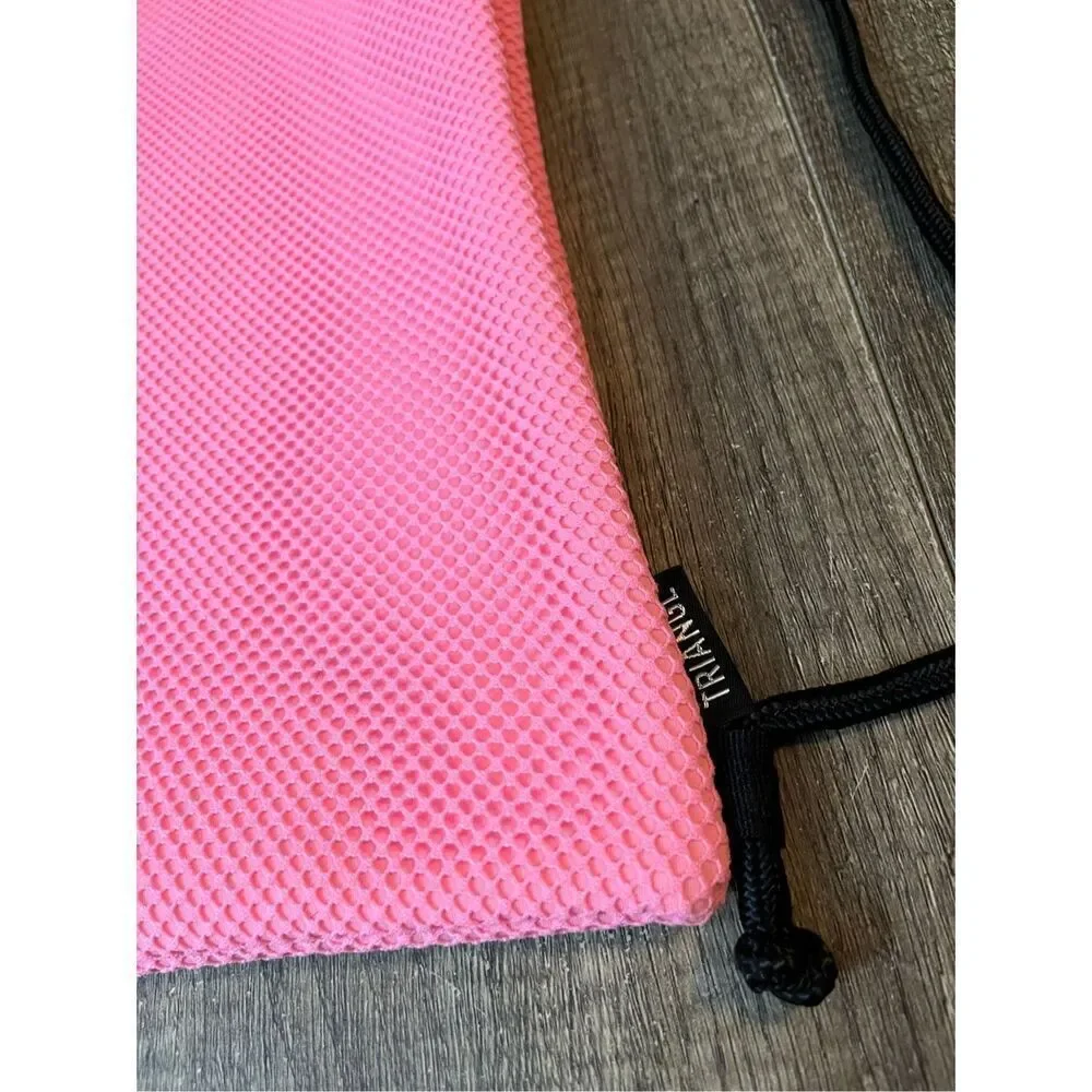 Pink Mesh Neoprene Triangl Bikini Drawstring Bag